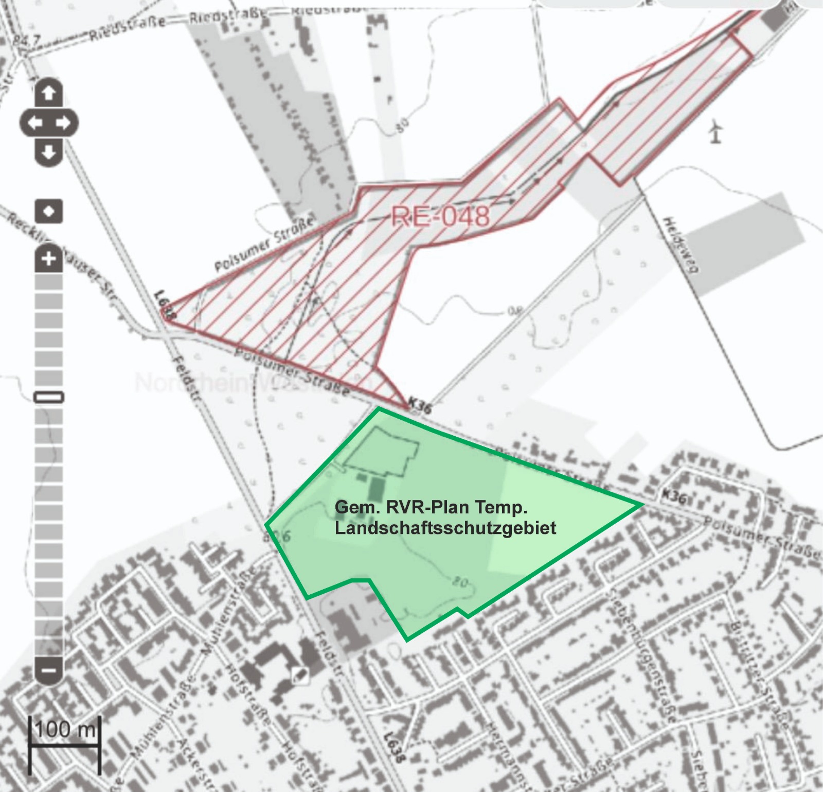 Schutzgebiet gemäß RVR-Plan — kartografische Einordnung